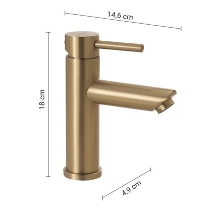 Gedy - Slavina za umivaonik GARDA 18 cm zlatna