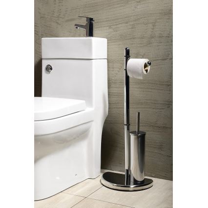 Gedy - Stalak za toaletni papir i WC četku HIBISCUS sjajni krom