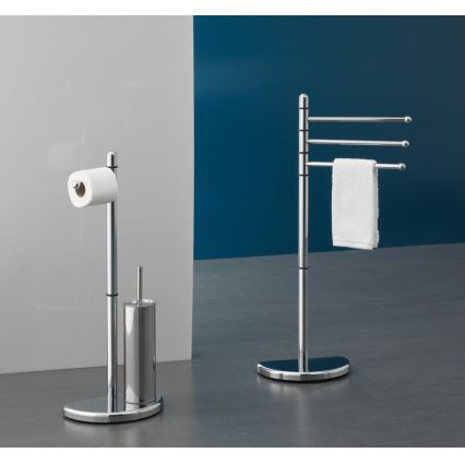 Gedy - Stalak za toaletni papir i WC četku HIBISCUS sjajni krom