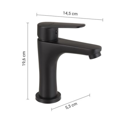 Gedy - Umivaonička baterija COMO 19,6 cm, mat crne boje