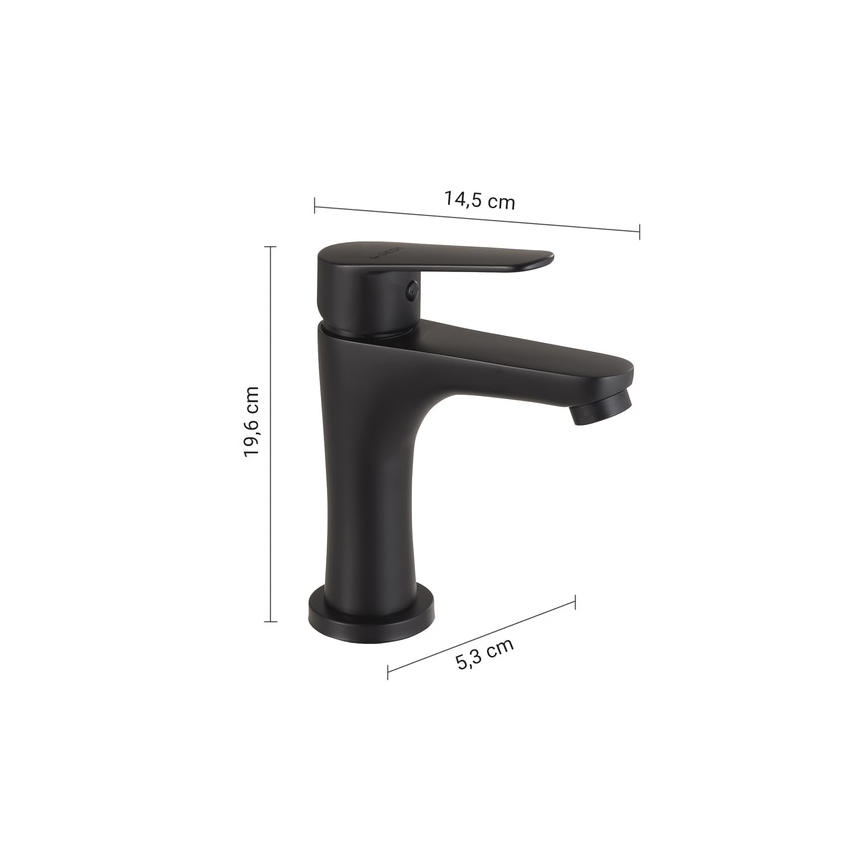Gedy - Umivaonička baterija COMO 19,6 cm, mat crne boje