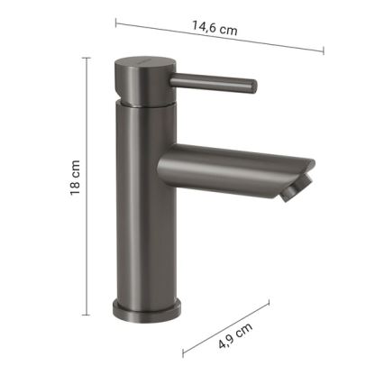 Gedy - Umivaonička baterija GARDA 18 cm metalno-siva