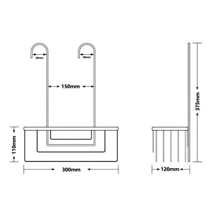 Gedy - Viseća polica za tuš SMART 37,5x30 cm sjajni krom