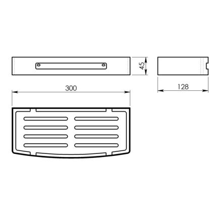 Gedy - Zidna polica za tuš SMART 30x12,8 cm, mat crna