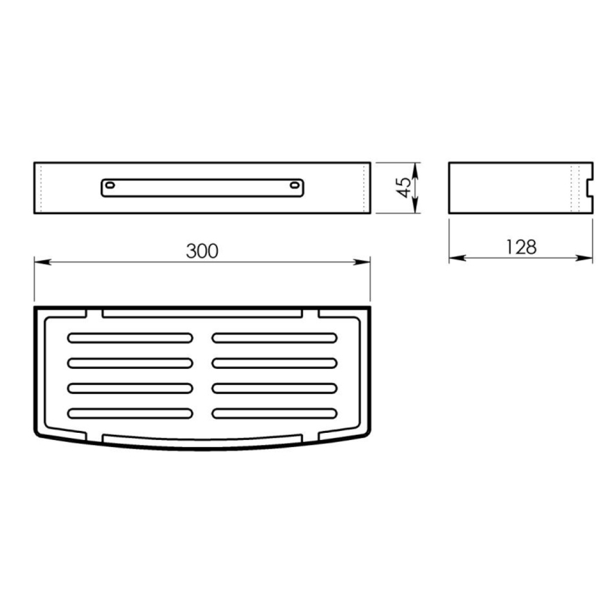 Gedy - Zidna polica za tuš SMART 30x12,8 cm, mat crna