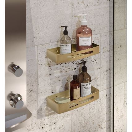 Gedy - Zidna polica za tuš SMART 30x12,8 cm matno zlatna