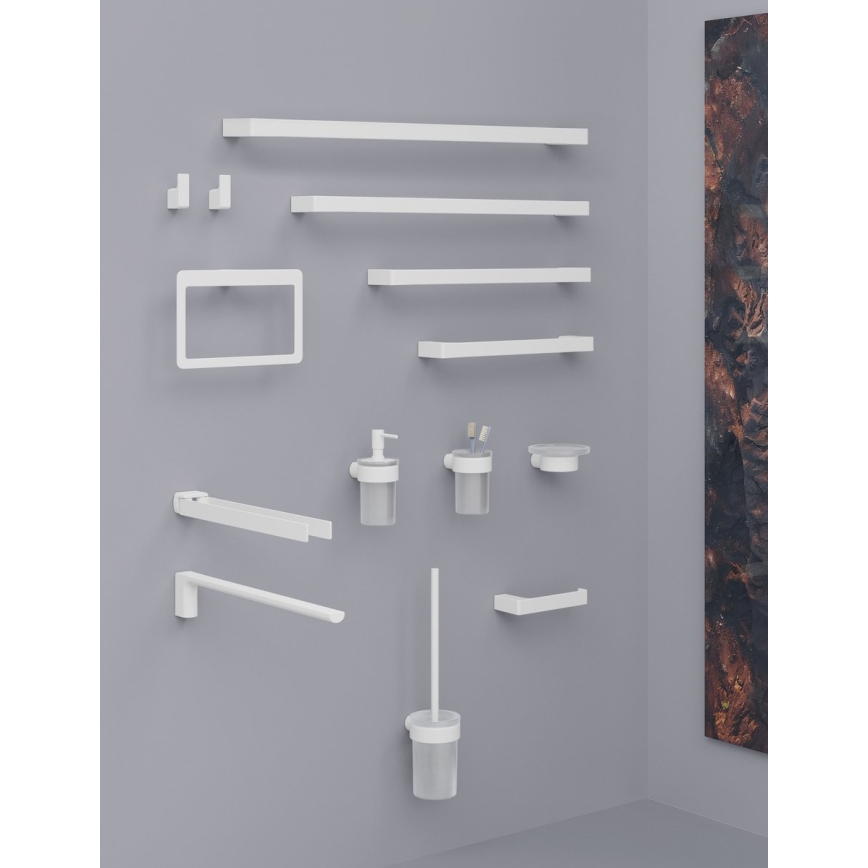 Gedy - Zidna vješalica za ručnike PIRENEI 15x23 cm mat bijela
