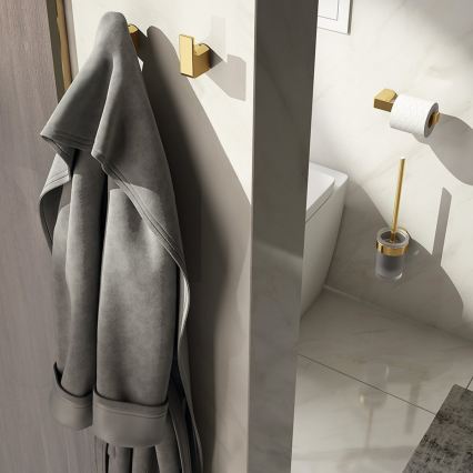 Gedy - Zidna WC četka PIRENEI matirano staklo/matno zlato