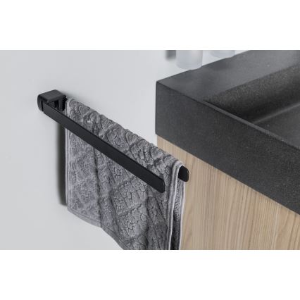 Gedy - Zidni držač ručnika rotirajući PIRENEI 36 cm mat crna