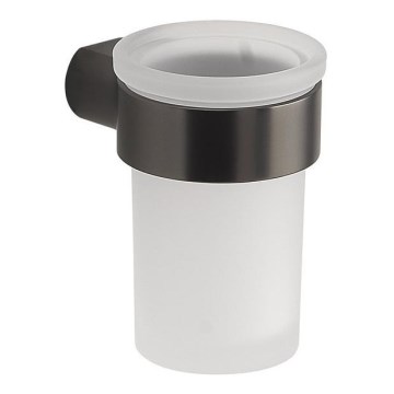 Gedy - Zidni držač za četkice za zube PIRENEI mliječno staklo/metalno-siva