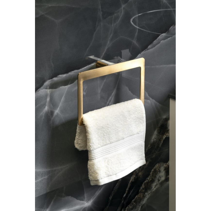 Gedy - Zidni držač za ručnike PIRENEI 15x23 cm matno zlatni