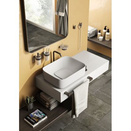 Gedy - Zidni držač za ručnike PIRENEI 6,6x60 cm metalno siva