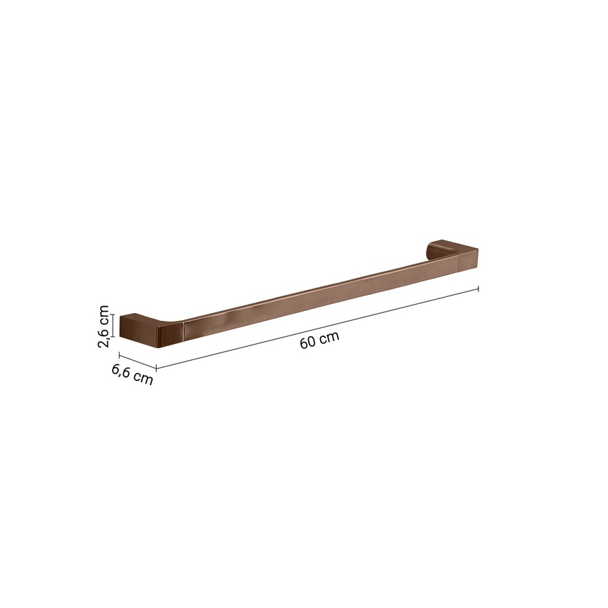 Gedy - Zidni držač za ručnike PIRENEI 60 cm brončani