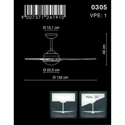 Globo - Stropni ventilator 2xE14/40W/230V