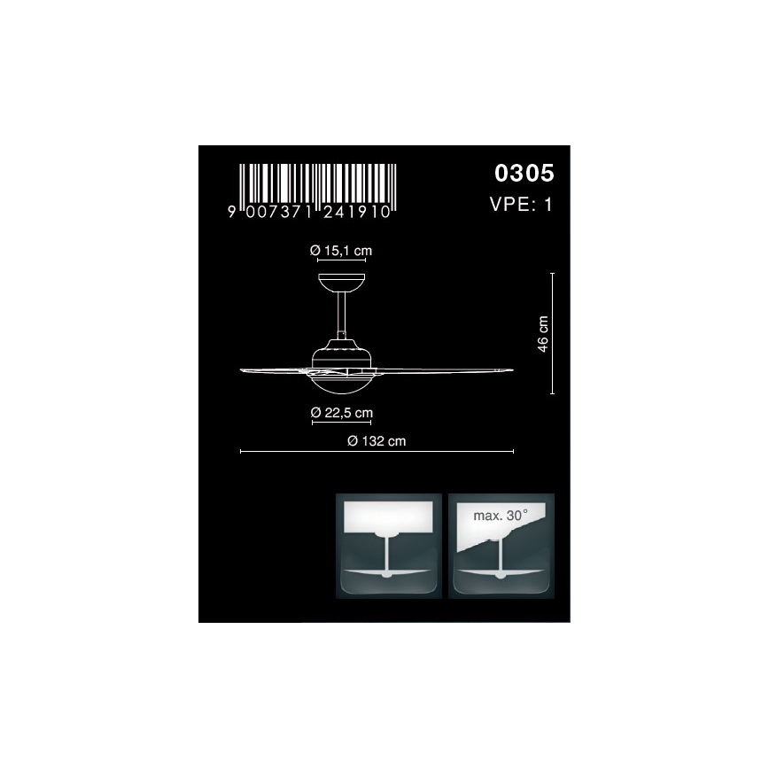 Globo - Stropni ventilator 2xE14/40W/230V