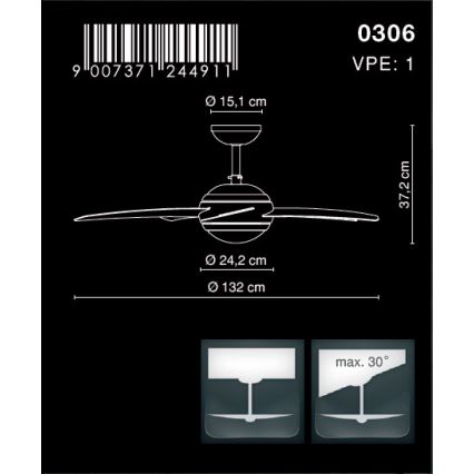 Globo - Stropni ventilator 1xR7S/80W/230V