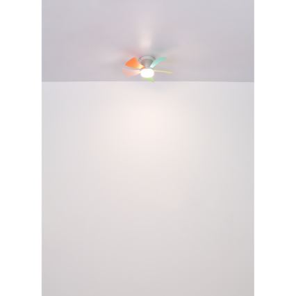 Globo - LED stropni ventilator s mogućnošću prigušivanja LED/10W/230V 3000-6500K višebojno + daljinski upravljač
