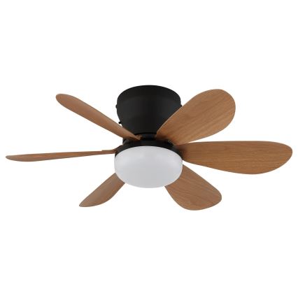 Globo - prigušivi stropni LED ventilator LED/5W/230V 2700-6500K smeđa + daljinsko upravljanje