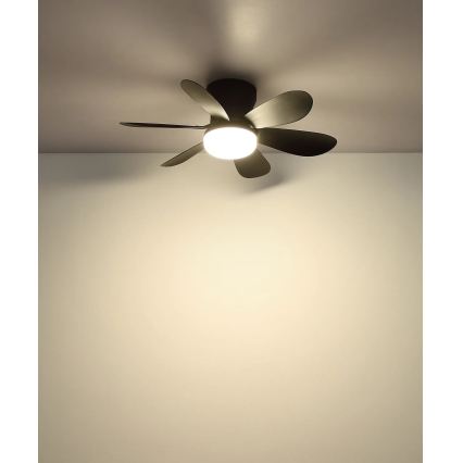 Globo - LED stropni ventilator s prigušivanjem LED/5W/230V 2700-6500K crna + daljinski upravljač