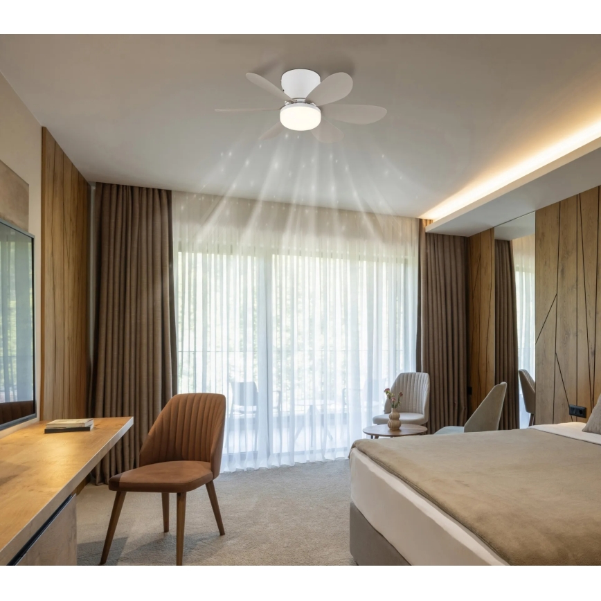 Globo - Stropni LED ventilator s prigušivanjem LED/5W/230V 2700-6500K bež + daljinski upravljač