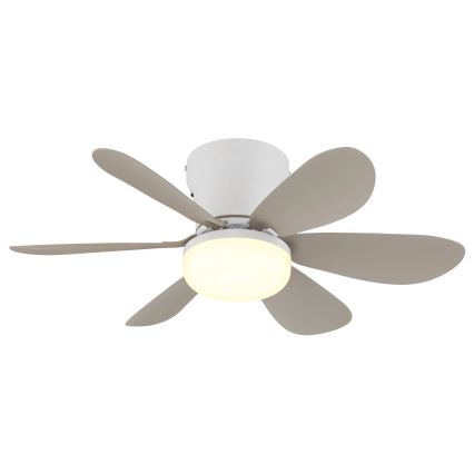 Globo - Stropni LED ventilator s prigušivanjem LED/5W/230V 2700-6500K bež + daljinski upravljač