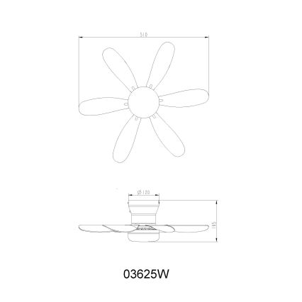 Globo - LED stropni ventilator s mogućnošću prigušivanja LED osvjetljenja LED/5W/230V 2700-6500K bijela + daljinski upravljač