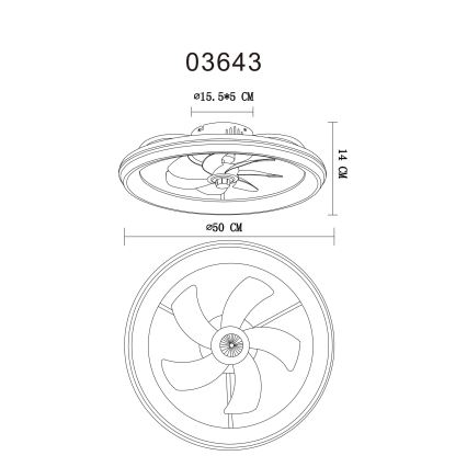 Globo - LED Prigušivi stropni ventilator LED/40W/230V 3000-6500K + daljinski upravljač