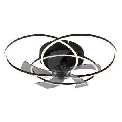 Globo - LED stropni ventilator s prigušivanjem LED/40W/230V 3000-6500K crni + daljinski upravljač