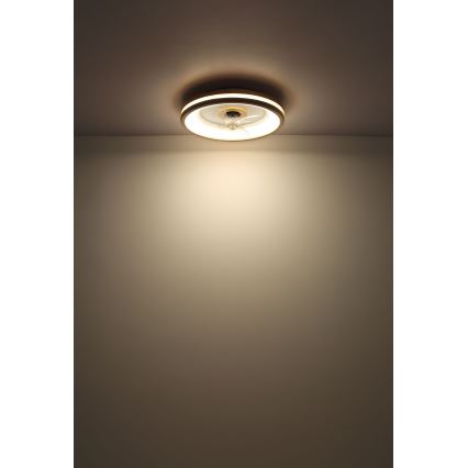 Globo - LED Prigušiva stropna svjetiljka s ventilatorom LED/30W/230V 2700-6500K smeđa + daljinski upravljač