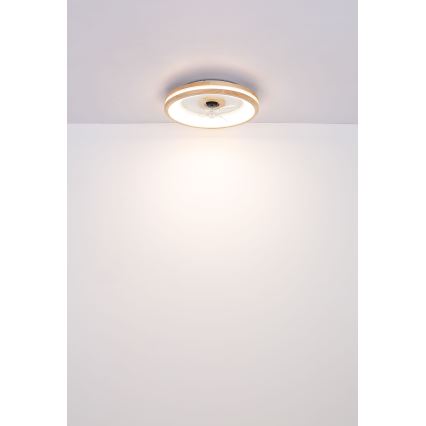 Globo - LED Prigušiva stropna svjetiljka s ventilatorom LED/30W/230V 2700-6500K smeđa + daljinski upravljač