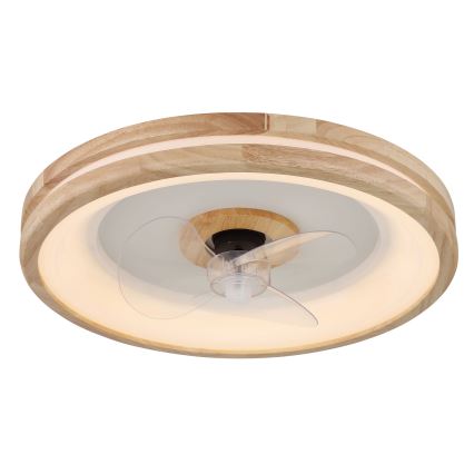 Globo - LED Prigušiva stropna svjetiljka s ventilatorom LED/30W/230V 2700-6500K smeđa + daljinski upravljač