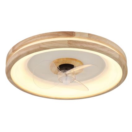 Globo - LED Prigušiva stropna svjetiljka s ventilatorom LED/30W/230V 2700-6500K smeđa + daljinski upravljač