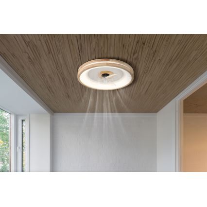 Globo - LED stropna svjetiljka s ventilatorom, prigušivač svjetla LED/30W/230V 2700-6500K smeđa + daljinski upravljač