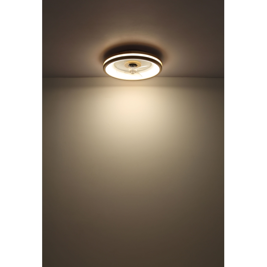 Globo - LED stropna svjetiljka s ventilatorom, prigušivač svjetla LED/30W/230V 2700-6500K smeđa + daljinski upravljač