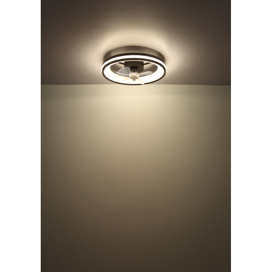 Globo - LED Prigušiva stropna svjetiljka s ventilatorom LED/30W/230V 2700-6500K crna + daljinski upravljač