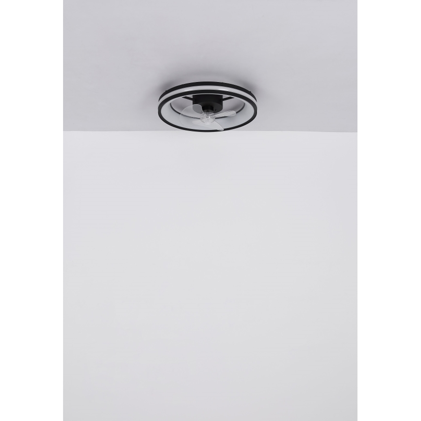 Globo - LED Prigušiva stropna svjetiljka s ventilatorom LED/30W/230V 2700-6500K crna + daljinski upravljač