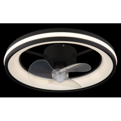 Globo - LED Prigušiva stropna svjetiljka s ventilatorom LED/30W/230V 2700-6500K crna + daljinski upravljač