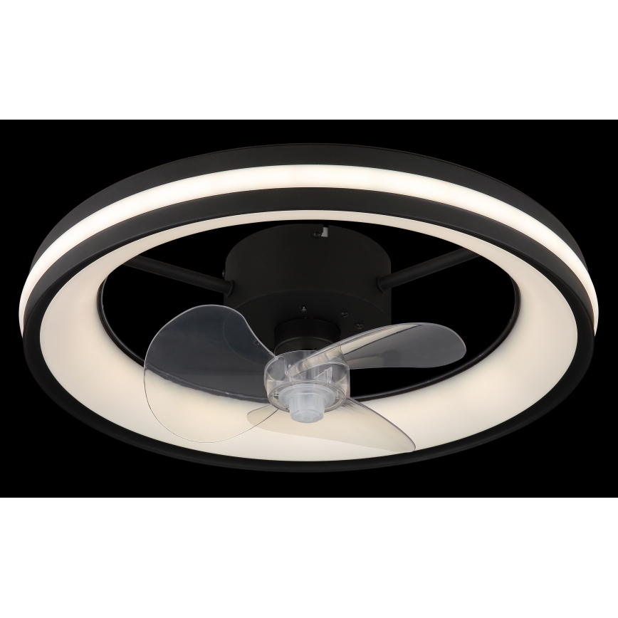 Globo - LED Prigušiva stropna svjetiljka s ventilatorom LED/30W/230V 2700-6500K crna + daljinski upravljač
