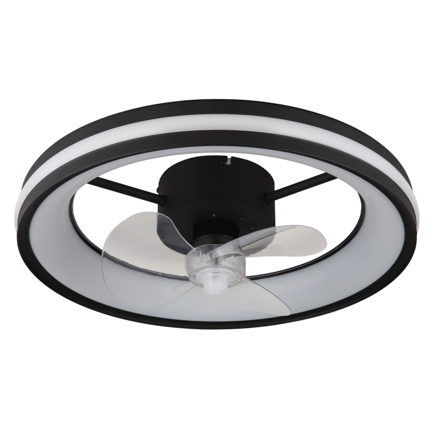 Globo - LED Prigušiva stropna svjetiljka s ventilatorom LED/30W/230V 2700-6500K crna + daljinski upravljač