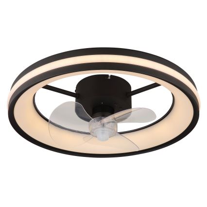 Globo - LED Prigušiva stropna svjetiljka s ventilatorom LED/30W/230V 2700-6500K crna + daljinski upravljač