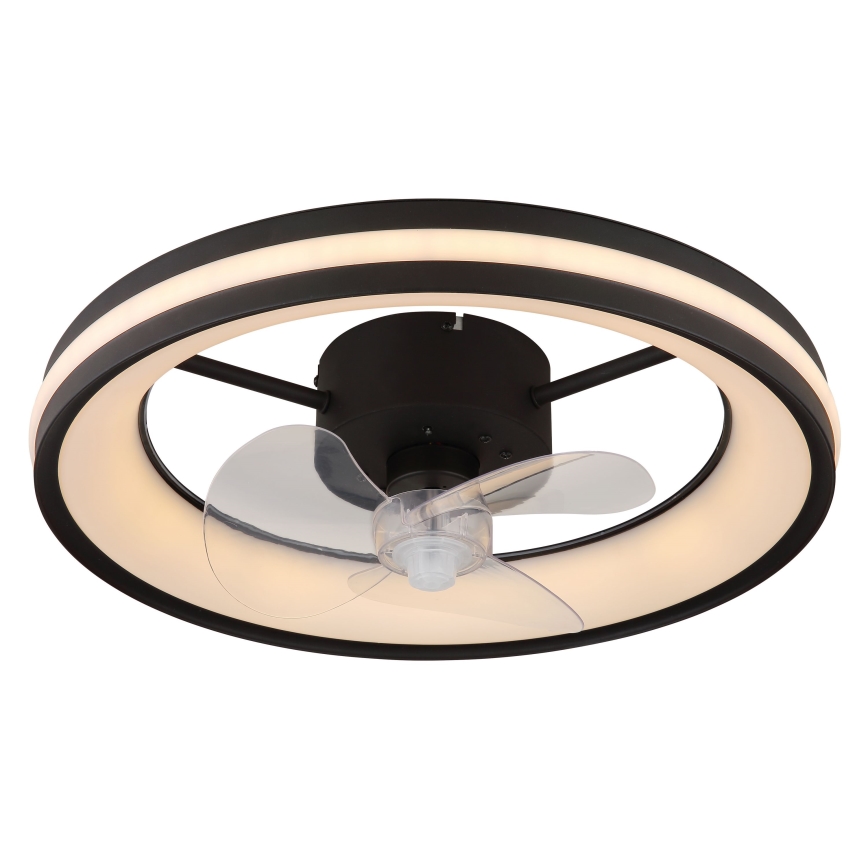 Globo - LED Prigušiva stropna svjetiljka s ventilatorom LED/30W/230V 2700-6500K crna + daljinski upravljač