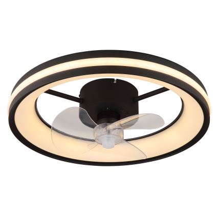 Globo - LED Prigušiva stropna svjetiljka s ventilatorom LED/30W/230V 2700-6500K crna + daljinski upravljač