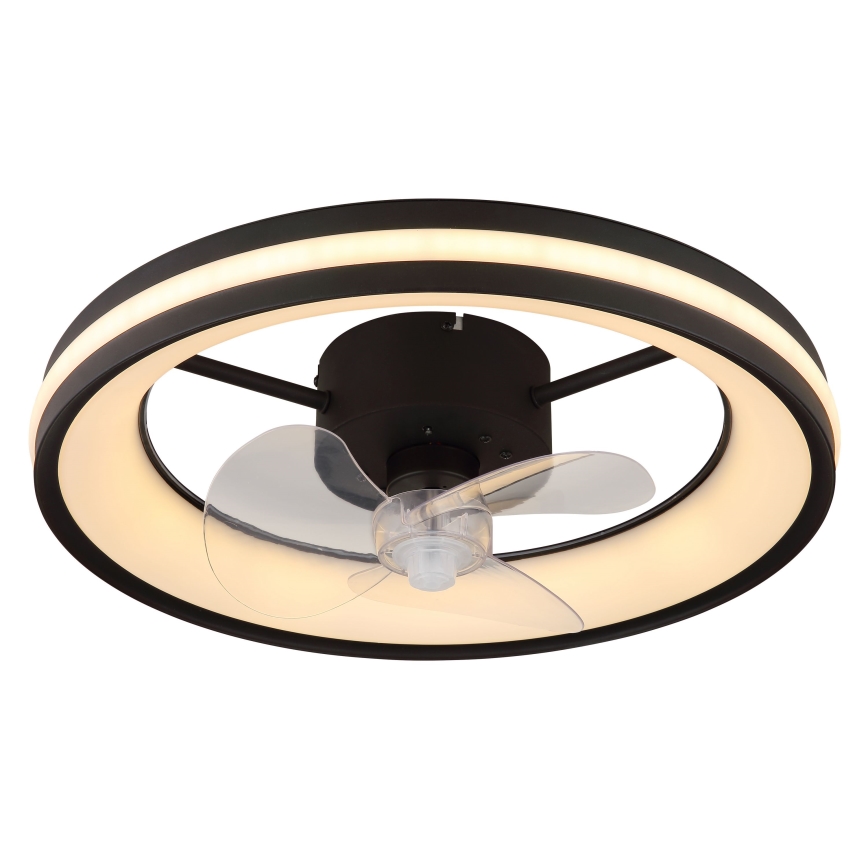 Globo - LED Prigušiva stropna svjetiljka s ventilatorom LED/30W/230V 2700-6500K crna + daljinski upravljač