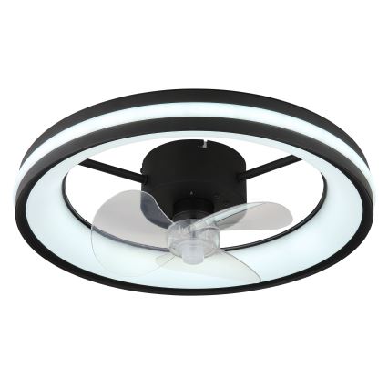 Globo - LED Prigušiva stropna svjetiljka s ventilatorom LED/30W/230V 2700-6500K crna + daljinski upravljač