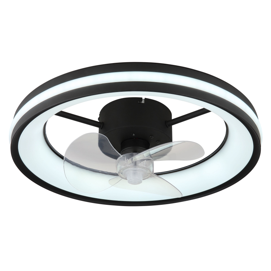 Globo - LED Prigušiva stropna svjetiljka s ventilatorom LED/30W/230V 2700-6500K crna + daljinski upravljač