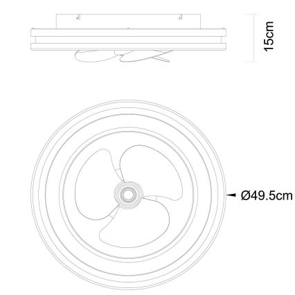 Globo - LED Prigušiva stropna svjetiljka s ventilatorom LED/30W/230V 2700-6500K crna + daljinski upravljač