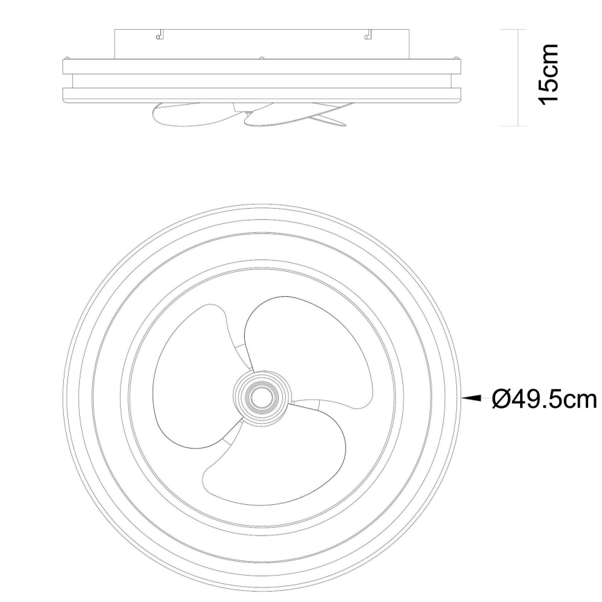 Globo - LED Prigušiva stropna svjetiljka s ventilatorom LED/30W/230V 2700-6500K crna + daljinski upravljač