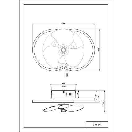 Globo - LED stropni ventilator s prigušivanjem svjetla LED/24W/230V 2700-6500K + daljinski upravljač