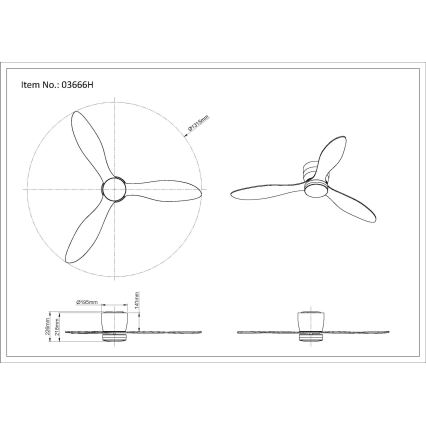 Globo - LED stropni ventilator s prigušivanjem svjetla LED/20W/230V 3000-6500K + daljinski upravljač