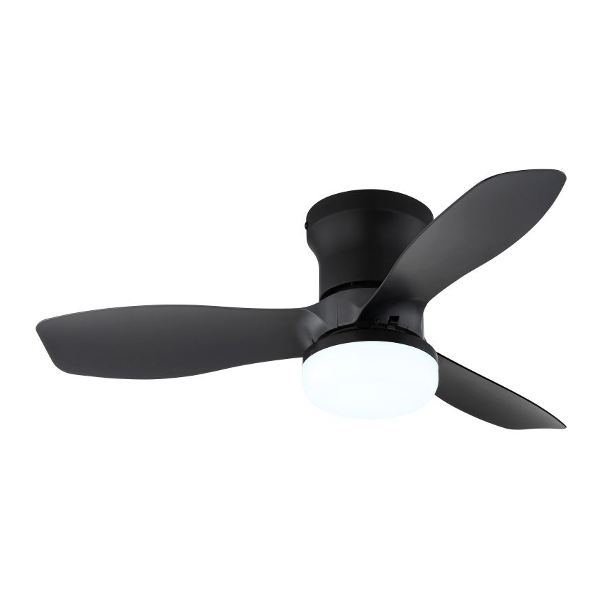 Globo - Prigušivi stropni ventilator s LED/15W/230V 2700-6500K crni + daljinski upravljač